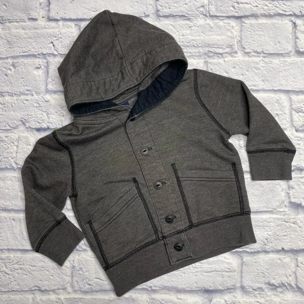 babyGap Button Down, Hooded Sweatshirt in Grey